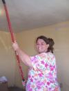 46 Angie working hard to paint the dorm rooms at the camp ground in La Cincion